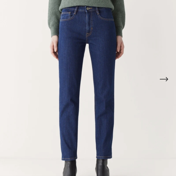 NWT Frank & Oak Cyndi Straight Fit High Rise Jean (Dark Wash), women 27 - Picture 2 of 5